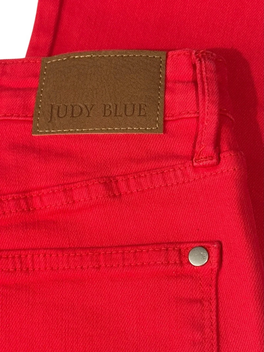 Judy Blue High Waist Tummy Control Garment Dyed Red Flare Jeans 5/27